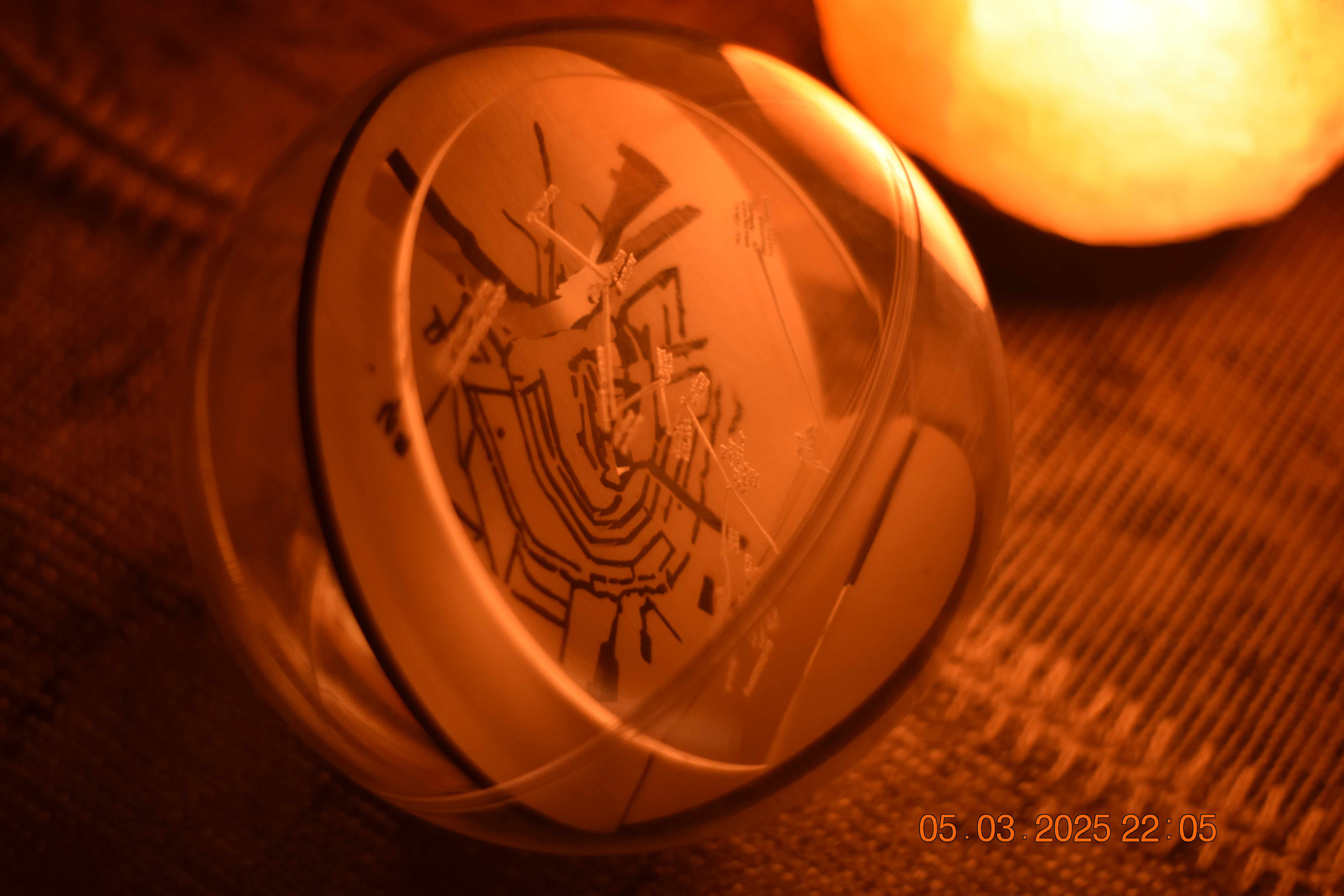 Memory Ball with orange glow